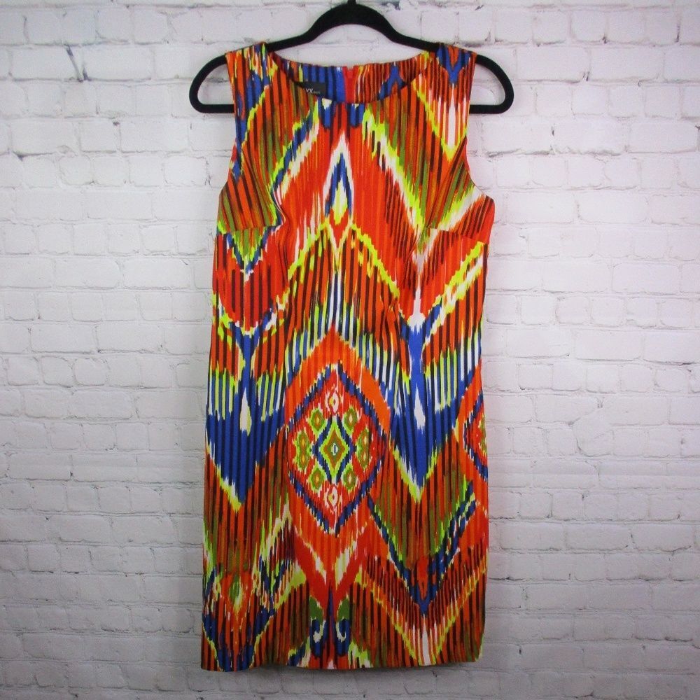 Alyx Size 12 Sleeveless Abstract Patterned Boho Career Wear Dress